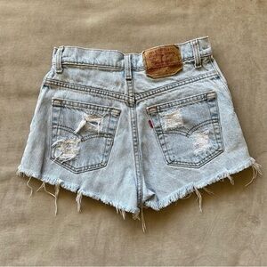 Vintage denim light wash Levi shorts